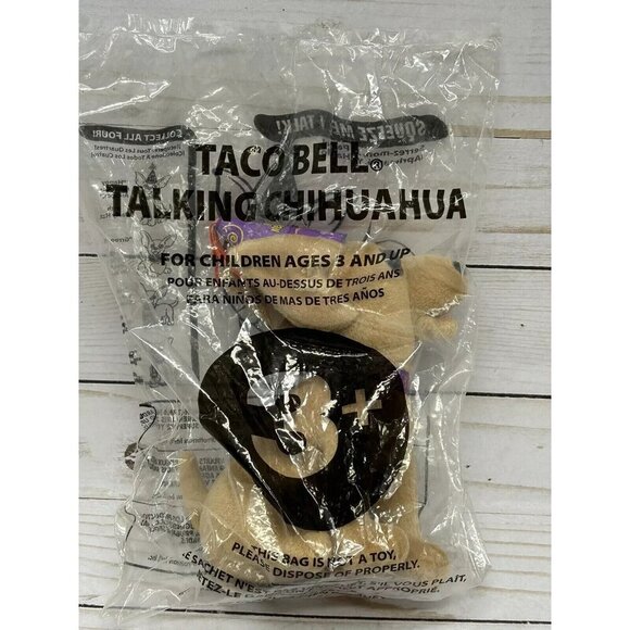 Happy New Year Amigos Taco Bell Talking Chihuahua Dog Plush Y2K 2000 SEALED - Picture 4 of 4